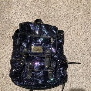 Juicy Couture Black and Purple Sequin Backpack